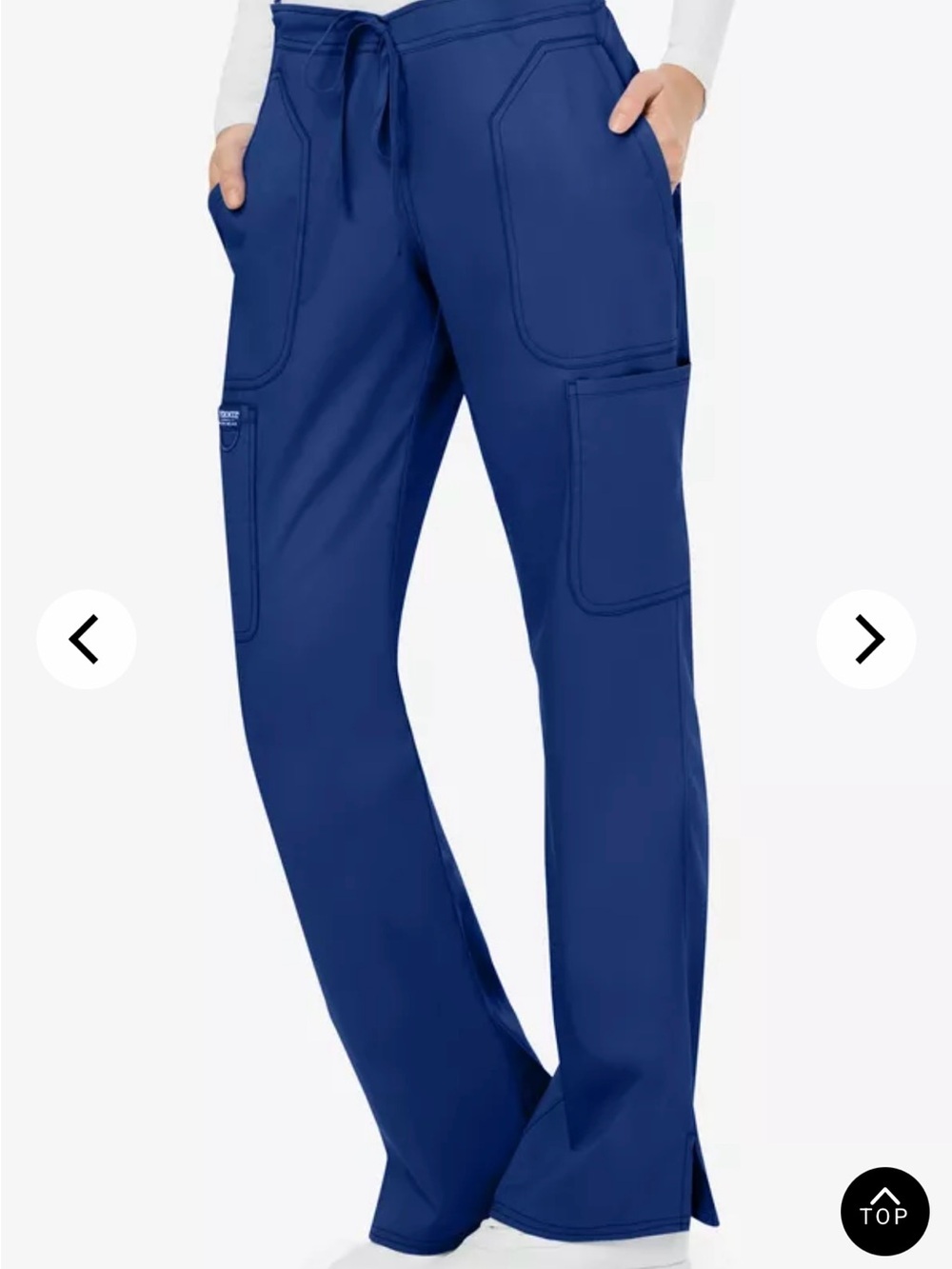 NWT Boot-Cut Scrub Pants with Drawstring Waist - Navy